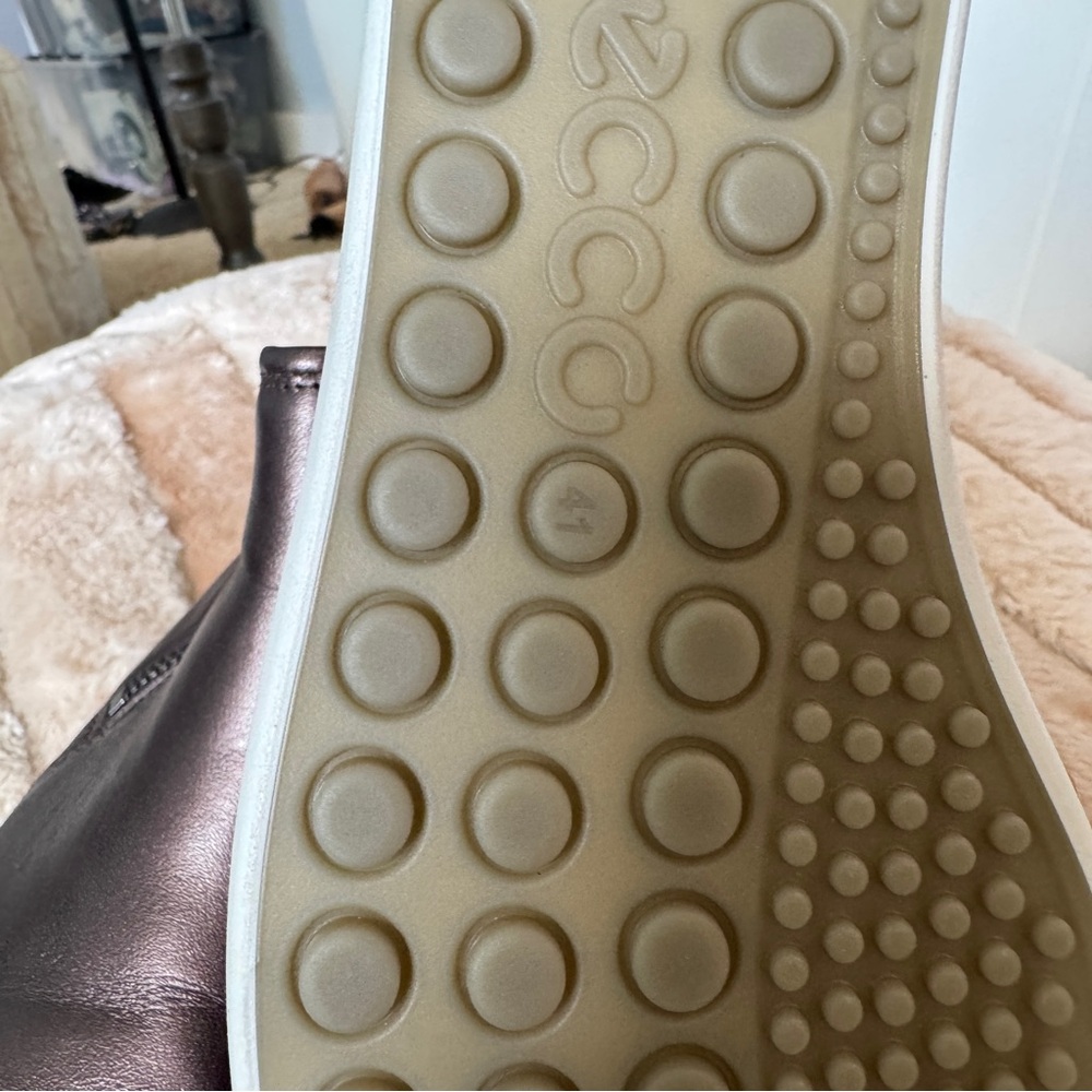 ECCO Soft 7 Brown Leather Zip Ankle Booties Women’s Size 41/ US 10.5 - Like New! - Picture 7 of 9